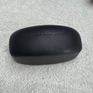 Salvatore Ferragamo Black Textured Hard Shell Glasses Case Only w/Cleaning Cloth